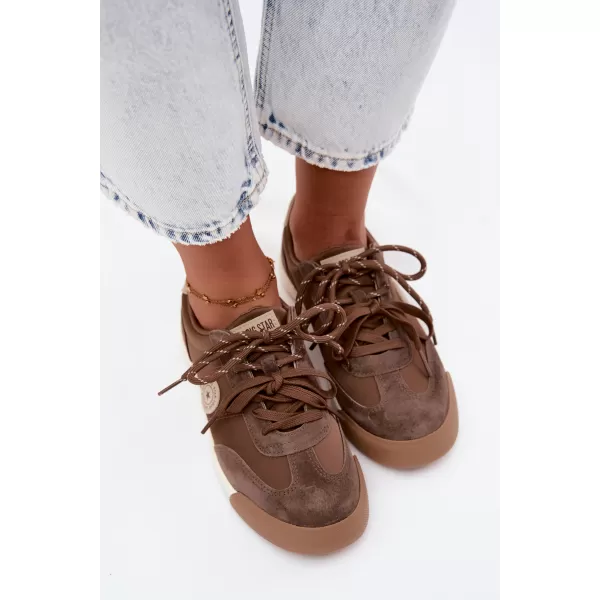  Adidași de damă BIG STAR SHOES UU274002 MARO/BEJ 