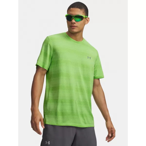  Tricou pentru bărbați UNDER ARMOUR VELOCITI SS 6009517-712 VERDE 