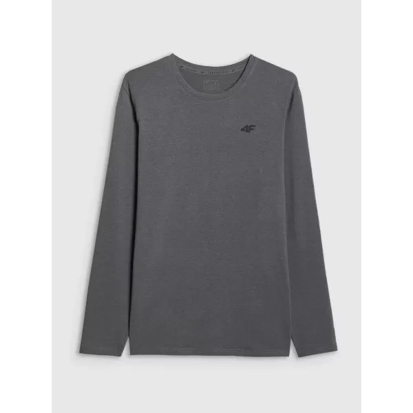  Tricou pentru bărbați cu mâneci lungi 4F WMM00TLONM611 MELANGE GRI ÎNCHIS 