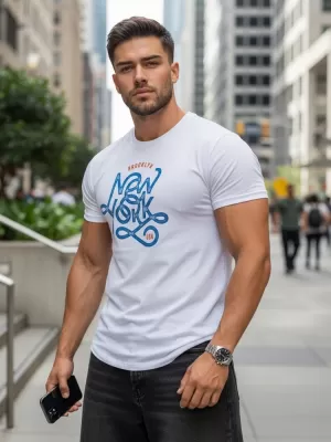 Tricou pentru bărbați DSTREET RX5369 ALB