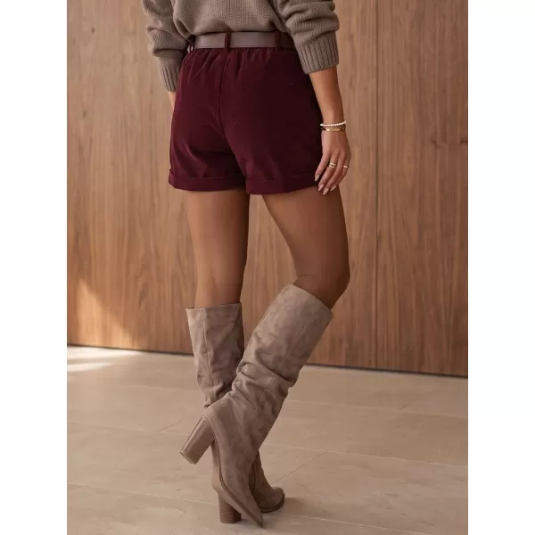  Pantaloni scurți de damă DSTREET SY0607 BURGUNDIA 