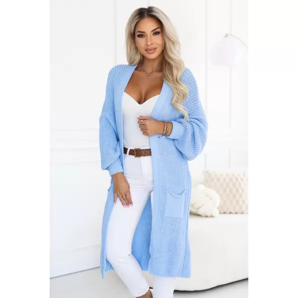 Cardigan de damă NUMOCO 627-3 ALBASTRU DESCHIS 
