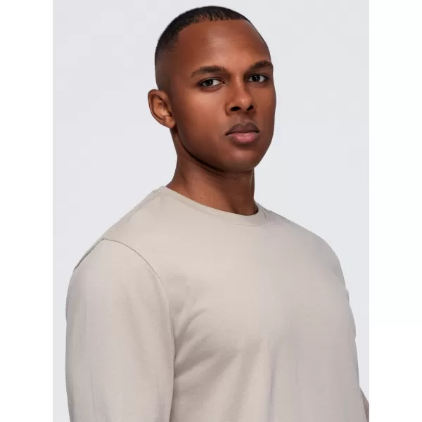  Tricou pentru bărbați OMBRE OM-LSBL-0142 BEJ 