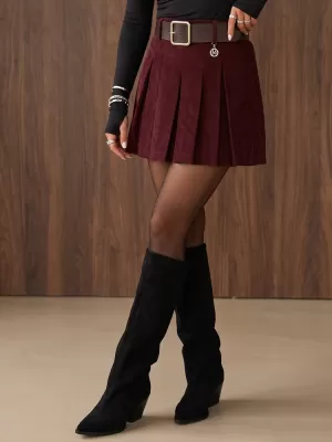 Pantaloni scurți de damă DSTREET SY0602 BURGUNDIA