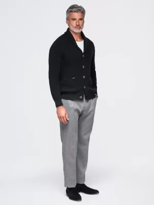 Cardigan pentru bărbați OMBRE OM-SWCD-0200 NEGRU