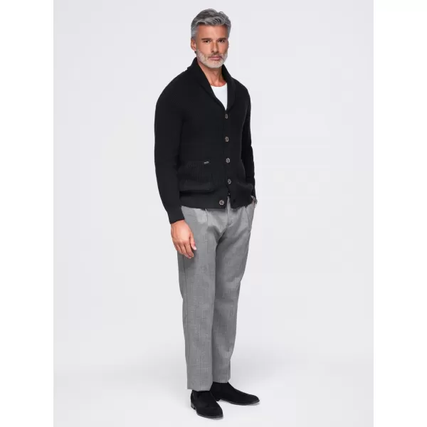 Cardigan pentru bărbați OMBRE OM-SWCD-0200 NEGRU 