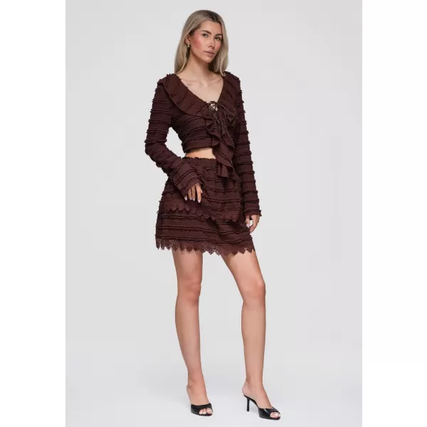  Fusta de dama OMBRE OW-GL-E0015 MARO ÎNCHIS 