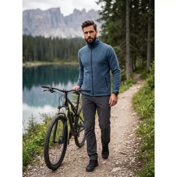  Hanorac bărbătesc din micro polar MALFINI FACTOR 852 EVIDENȚIERI DE DENIM ÎNCHIS LA CULOARE 