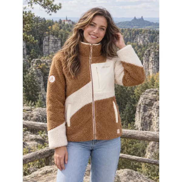  Hanorac de damă din fleece ALTISPORT IVONA BEJ 