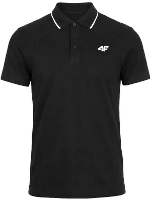 Tricou pentru bărbați cu guler 4F WMM00TPTSM0773 NEGRU ADÂNC