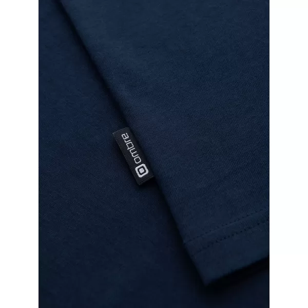  Tricou pentru bărbați OMBRE OM-LSBL-0142 ALBASTRU MARIN 