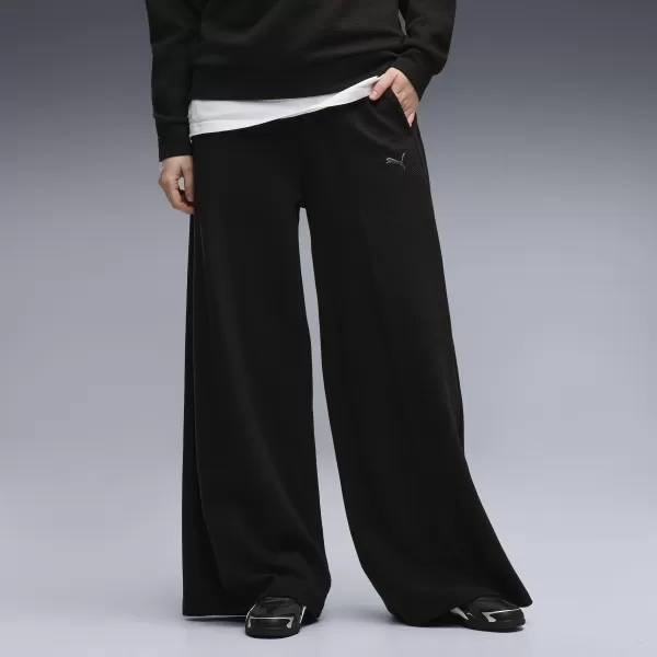  Pantaloni de trening pentru femei PUMA CLASS RELAXED WIDE LEG PANTS 69401301 PUMA NEGRU 