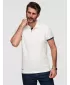 Tricou pentru bărbați cu guler OMBRE OM-POSS-0170 ALB