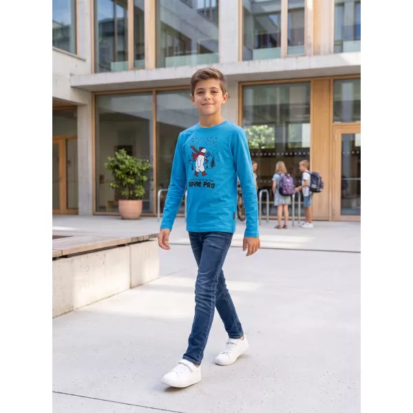  Tricou pentru copii ALPINE PRO ECCO 2 ALBASTRU ATOMIC NEON PA VARIANTA 