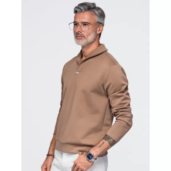 Hanorac pentru bărbați OMBRE OM-SSNZ-0262 MARO 