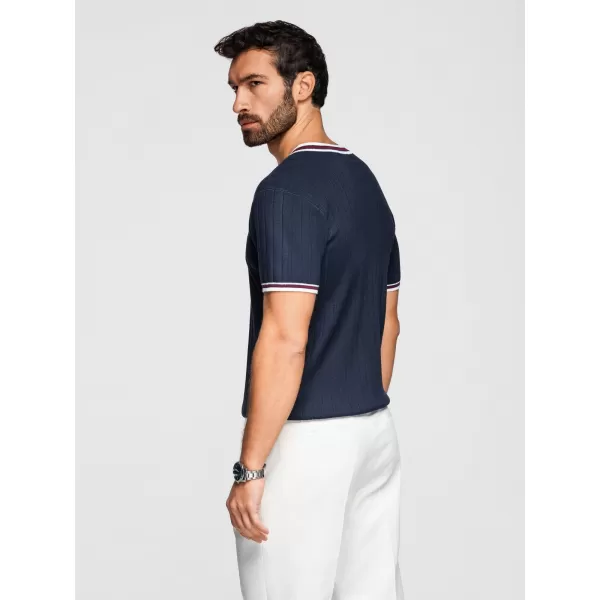  Tricou pentru bărbați OMBRE OM-TSCT-0266 ALBASTRU MARIN 