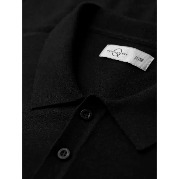  Tricou pentru bărbați cu guler OMBRE OM-POLS-0151 NEGRU 