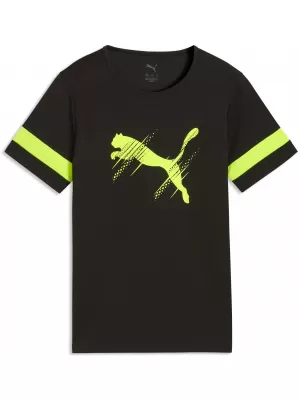 Tricou pentru copii PUMA ATTACANTO LOGO JERSEY JR 66104603 PUMA BLACK/LIME SQUEEZE