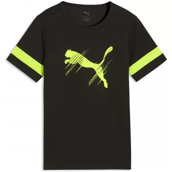  Tricou pentru copii PUMA ATTACANTO LOGO JERSEY JR 66104603 PUMA BLACK/LIME SQUEEZE 