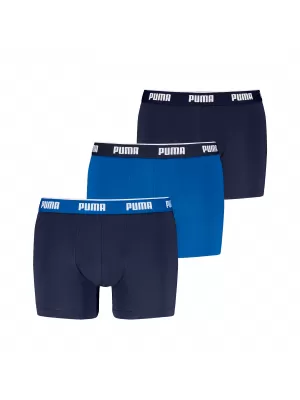 Boxeri pentru bărbați PUMA MEN BOXERS 3P 94713006 COMBINAȚIE ALBASTRĂ