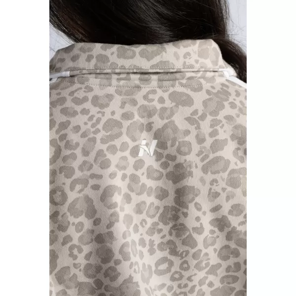  Hanorac cu jumătate de fermoar cu imprimeu leopard NEBBIA PRIMAL 866 LEOPARD CREM 