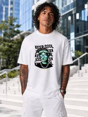 Tricou pentru bărbați DSTREET NX1015R-WH-O ALB