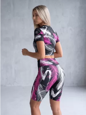 Jambiere premium pentru genunchi pentru femei (marimi noi) ALTISPORT VOJ/ALW001LEG06 NEGRU/ROZ