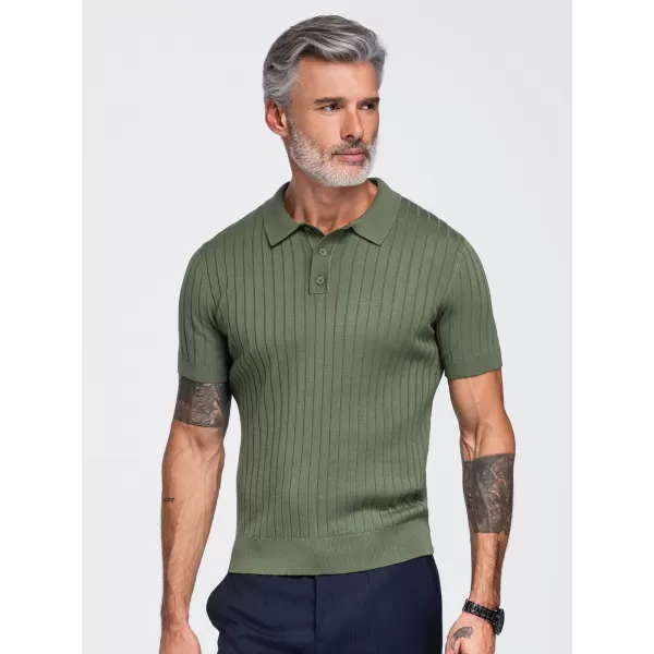  Tricou polo pentru bărbați OMBRE OM-POSS-0180 MĂSLINE 