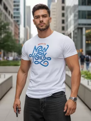 Tricou pentru bărbați DSTREET RX5369 ALB
