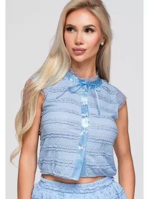 Bluza de dama OMBRE OW-TS-E0066 ALBASTRU