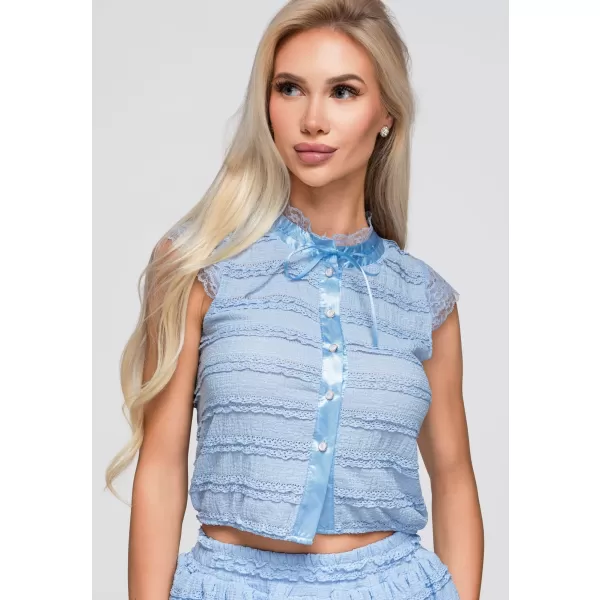  Bluza de dama OMBRE OW-TS-E0066 ALBASTRU 