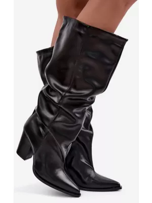 Cizme de dama BOTO 2598A PIELE NEGRA