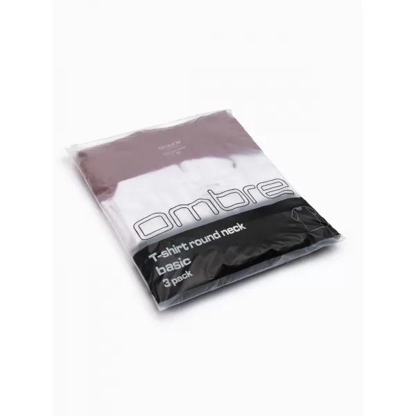  Tricou pentru bărbați OMBRE OM-TSBS-0268 NEGRU/ALB/ROȘU ÎNCHIS 