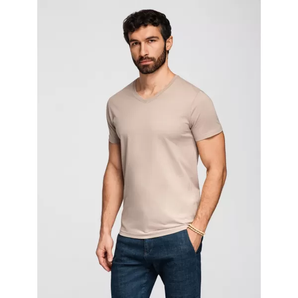  Tricou pentru bărbați OMBRE OM-TSBS-0281 ALB/NISIP/MARIN 