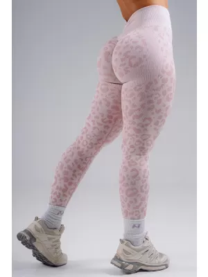 Jambiere compresive push-up cu imprimeu leopard NEBBIA PRIMAL 849 LEOPARD ROZ
