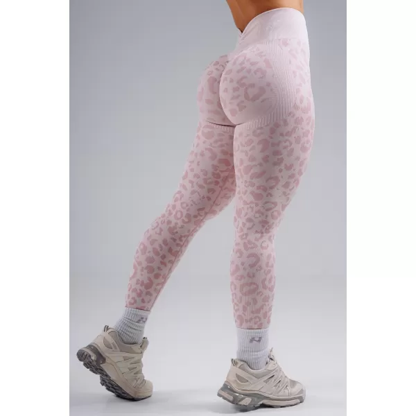  Jambiere compresive push-up cu imprimeu leopard NEBBIA PRIMAL 849 LEOPARD ROZ 