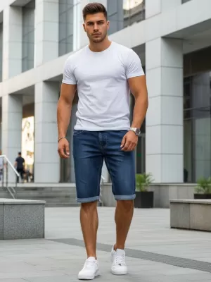 Pantaloni scurți pentru bărbați DSTREET SX2613 ALBASTRU MARIN