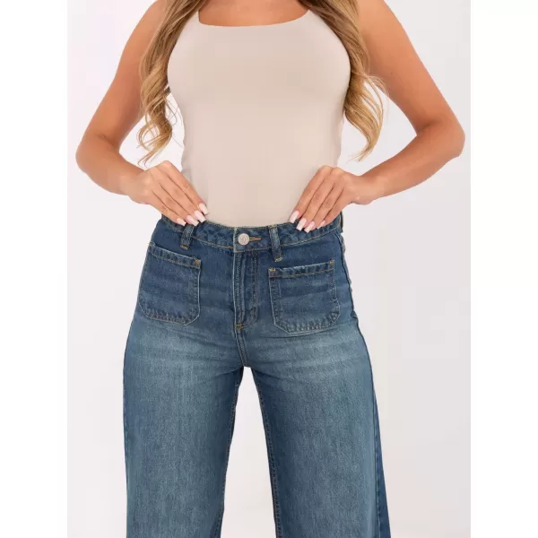  Pantaloni de dama SUBLEVEL D80018BB62456D285 ALBASTRU ÎNCHIS 