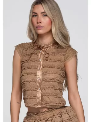 Bluza de dama OMBRE OW-TS-E0066 TAUPE
