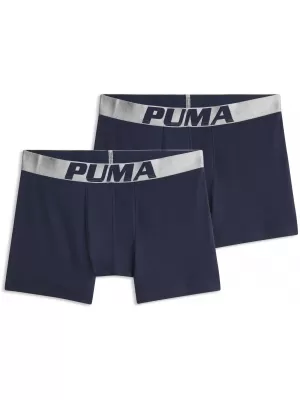 Boxeri pentru bărbați PUMA MEN SHINE ELASTIC BOXERS 2P 94780601 ALBASTRU/ARGINTIU