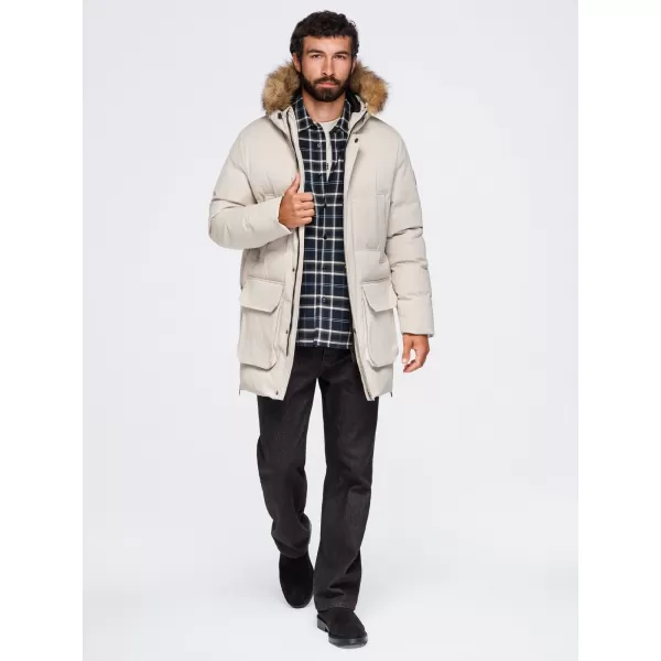  Parka pentru bărbați OMBRE OM-JALJ-0310 CREMĂ 