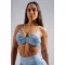 Sutien sport cu suport mediu cu imprimeu leopard NEBBIA PRIMAL 854 LEOPARD ALBASTRU