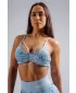 Sutien sport cu suport mediu cu imprimeu leopard NEBBIA PRIMAL 854 LEOPARD ALBASTRU