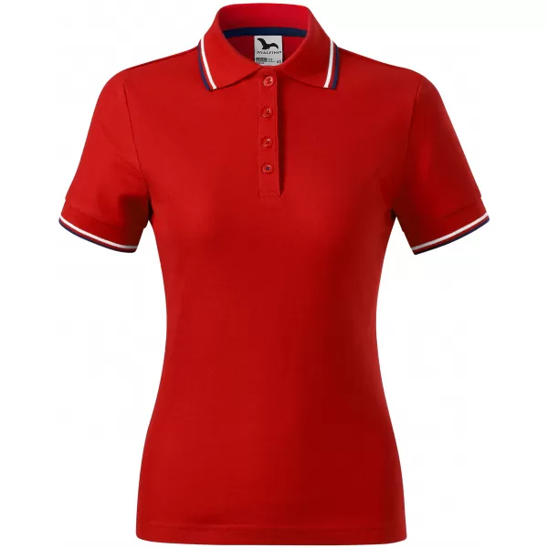  Tricou de damă cu guler MALFINI FOCUS 233 ROŞU 