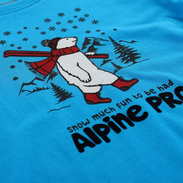  Tricou pentru copii ALPINE PRO ECCO 2 ALBASTRU ATOMIC NEON PA VARIANTA 