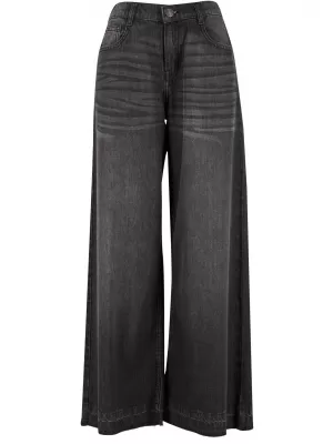 Pantaloni de dama URBAN CLASSICS TB7712 NEGRU SPALAT
