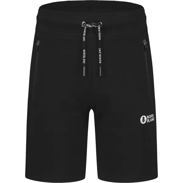  Pantaloni scurți din bumbac pentru bărbați NORDBLANC RELAXEDFIT NBSPM8254 NEGRU 