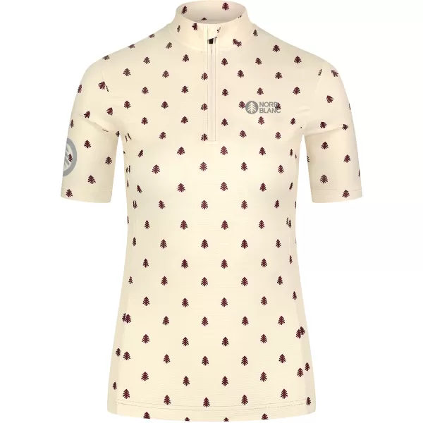  Tricou de ciclism pentru femei NORDBLANC TREES NBSLF8085 BEJ 