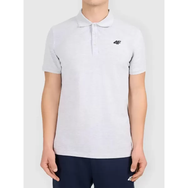  Tricou pentru bărbați cu guler 4F WMM00TPTSM0771 MELANGE GRI DESCHIS RECE 