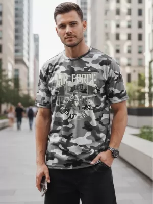 Tricou pentru bărbați DSTREET NX2001R-SL-M GRI DESCHIS
